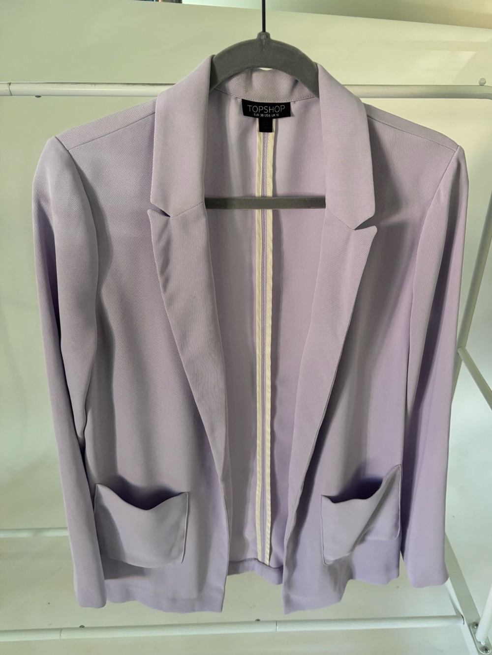 Topshop Lavender Open-Front Blazer